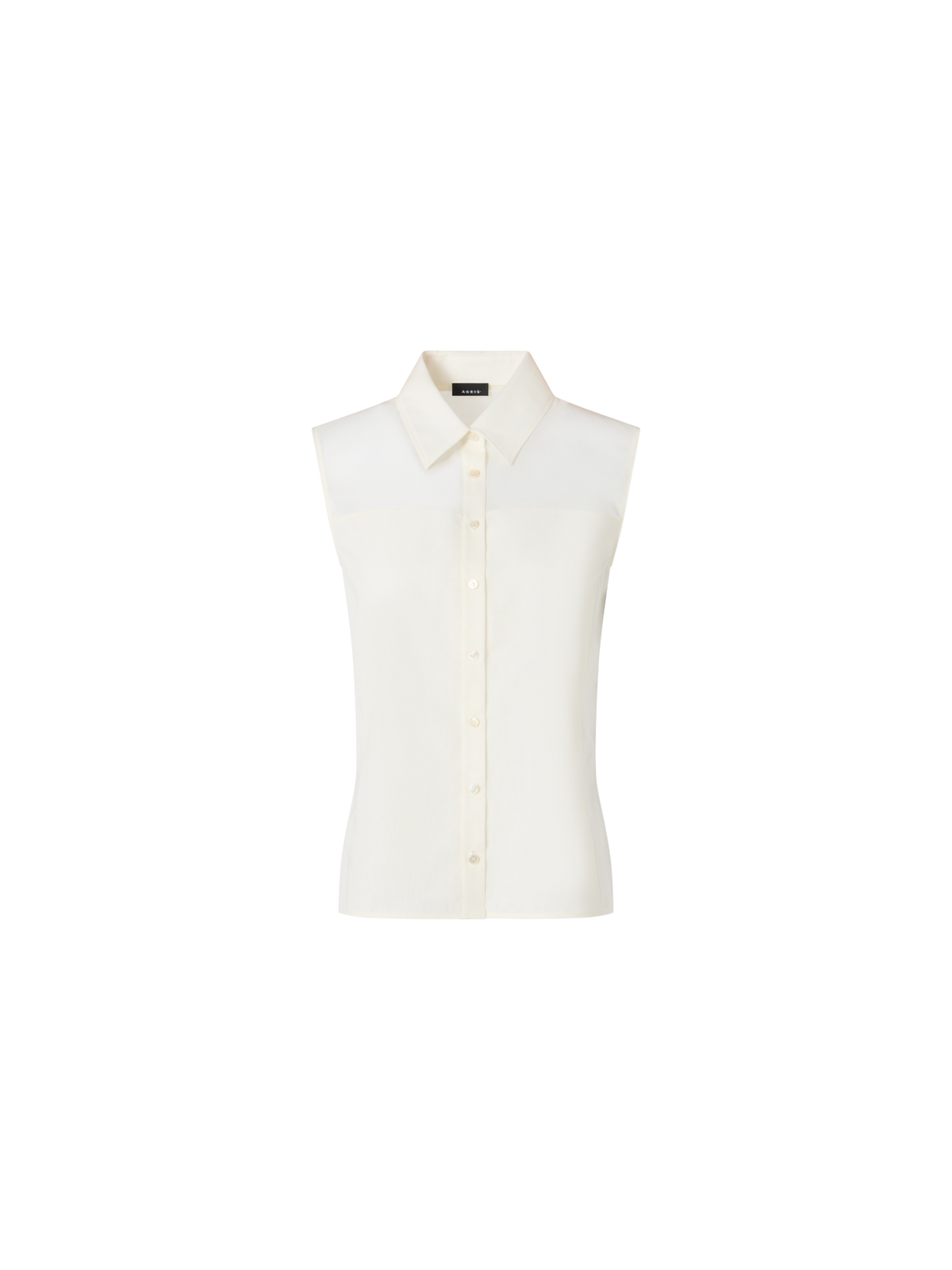 Designer Cotton Voile Blouson-Top Sleeveless - ecru