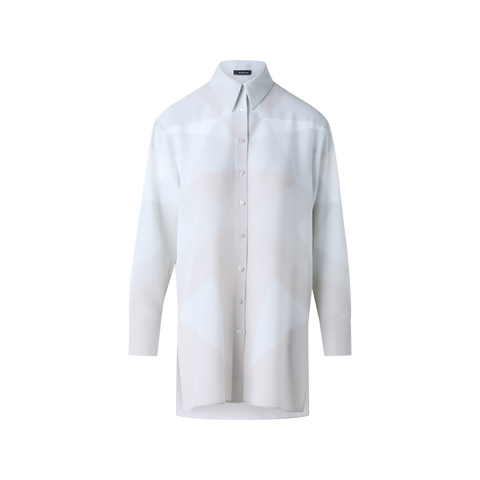 Silk Tunic Blouse with Chiaroscuro Print