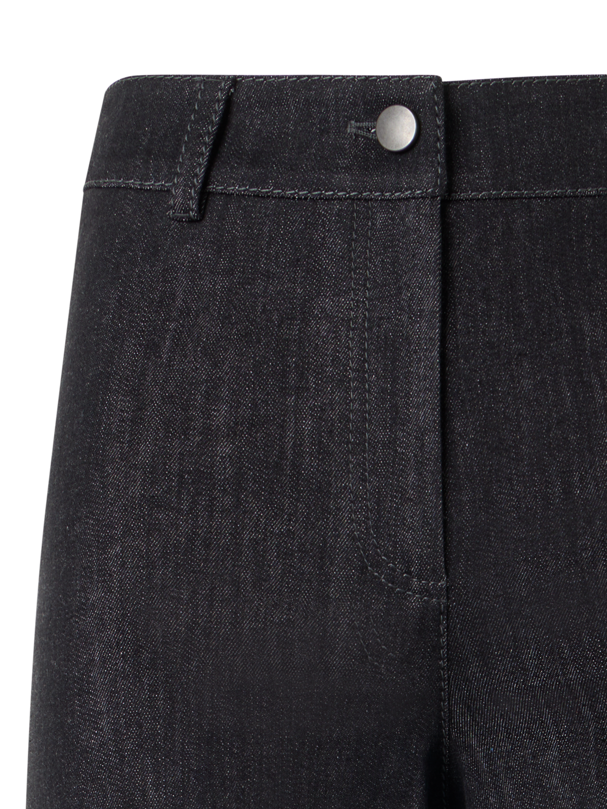 Designer Caia Straight-Leg Pants in High-Stretch Cotton Denim - black