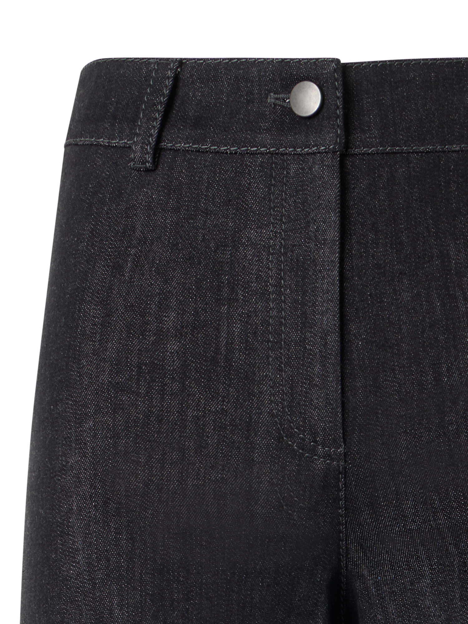 Designer Caia Straight-Leg Pants in High-Stretch Cotton Denim - black