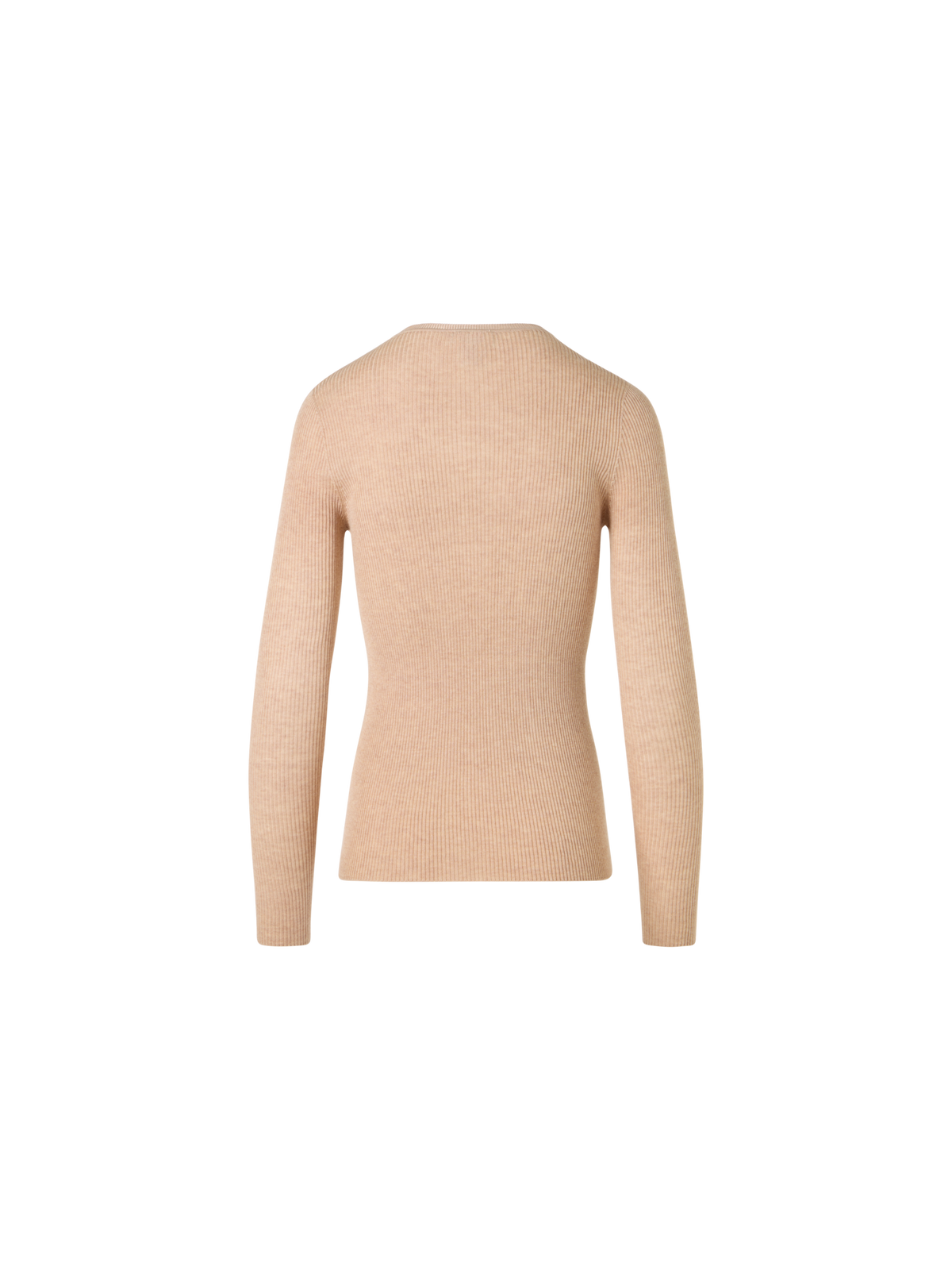 Designer Long-Sleeve Silk-Cotton Knit Sweater - beige