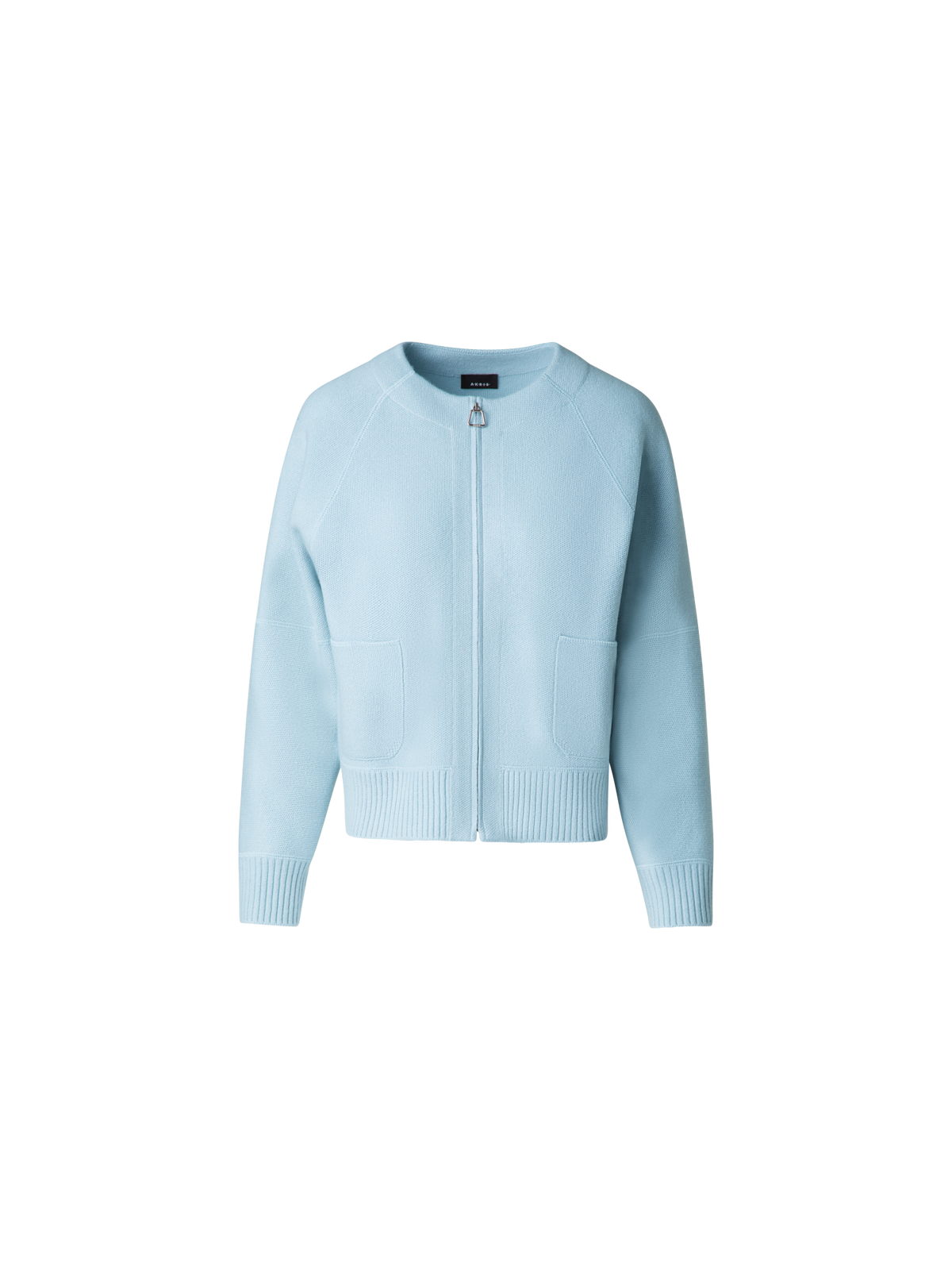 Designer Cardigan in Cashmere Pique Knit  - pastel - blue