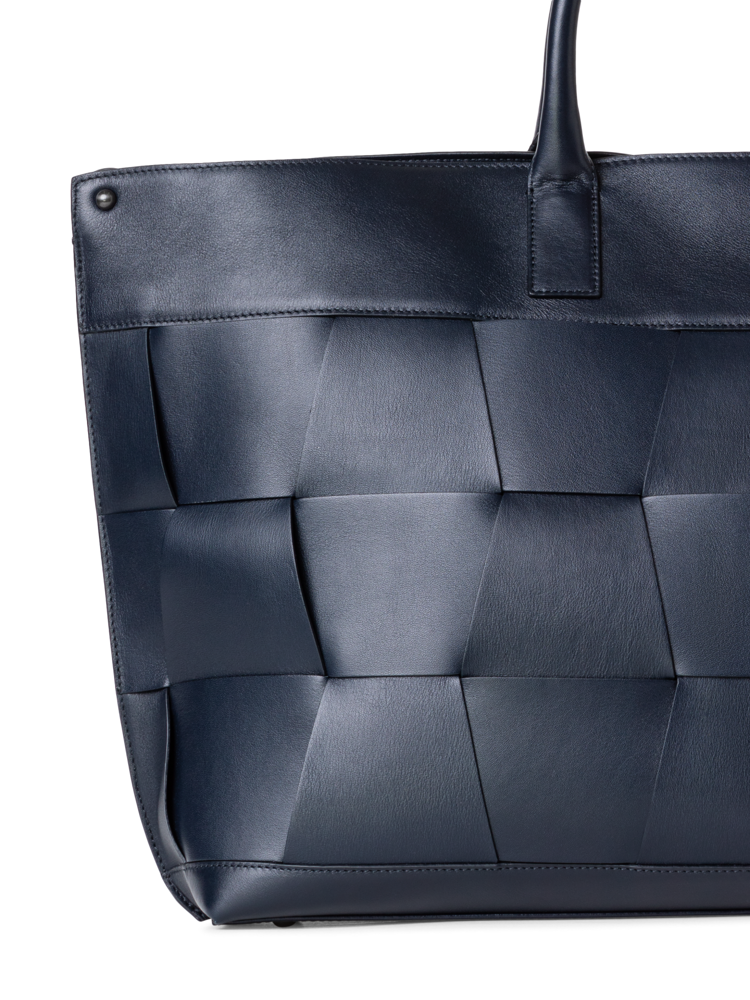 Designer Ai Medium Top Handle Tote - navy - blue