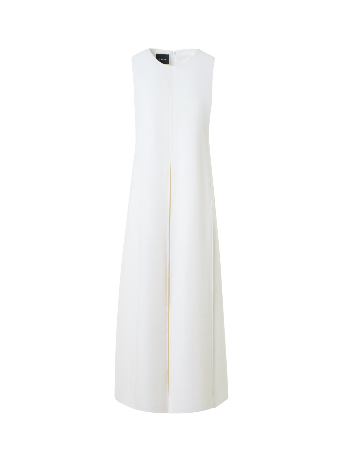 Designer Midi Dress in Linen Wool Double-Face - ecru