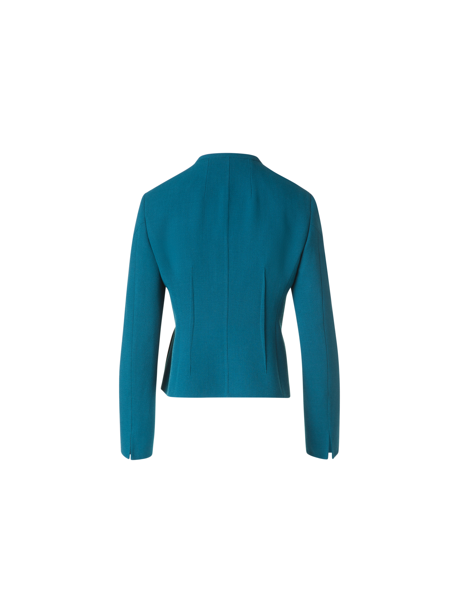 Designer Short Jacket in Wool Crêpe Double-Face - green