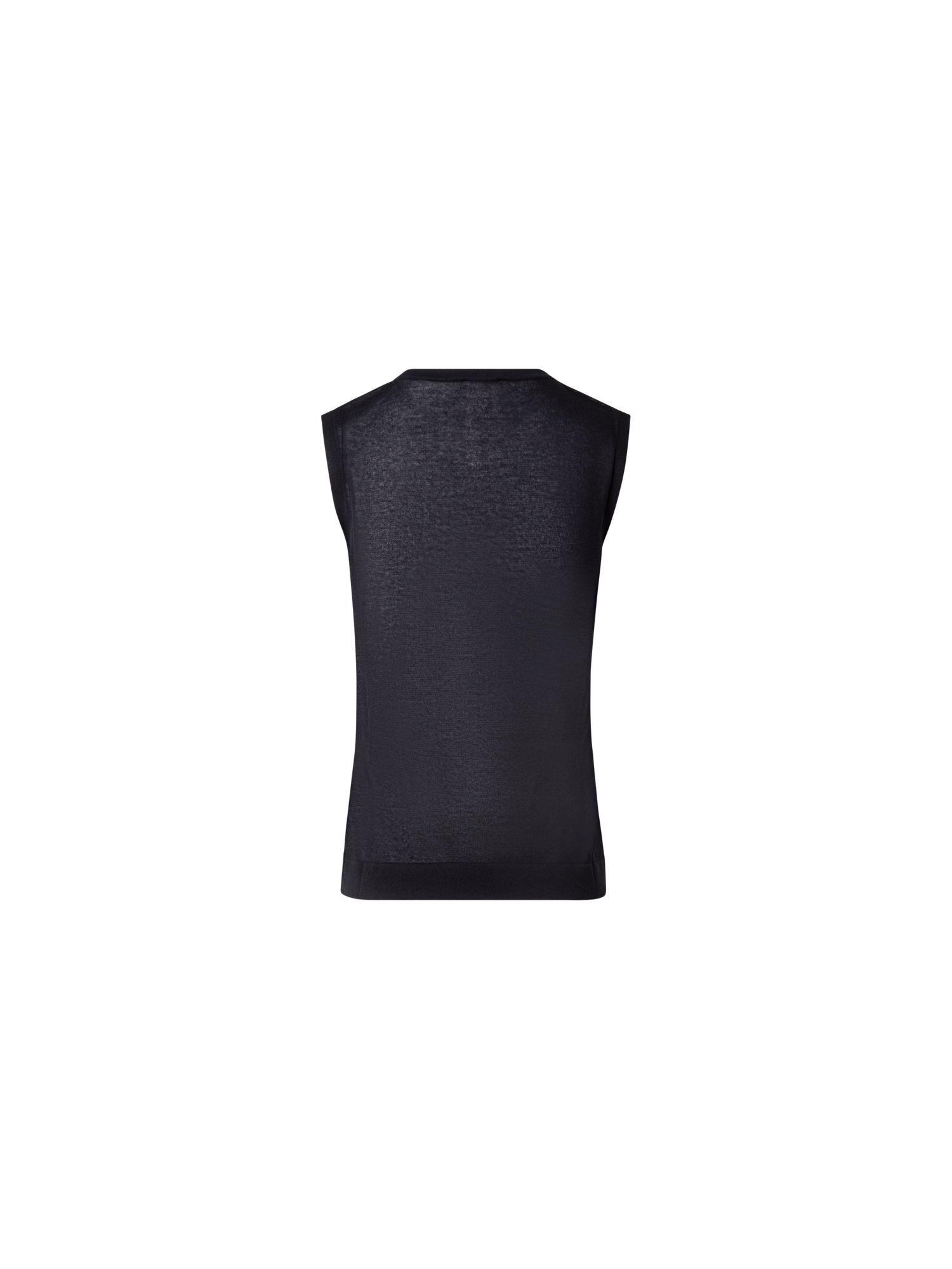 Designer Semi-Transparent Knit Top in Cotton Blend - black