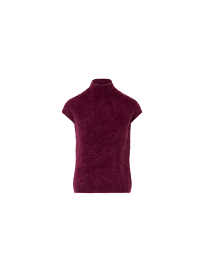 Designer Cloud Cashmere Mock Neck Top - red