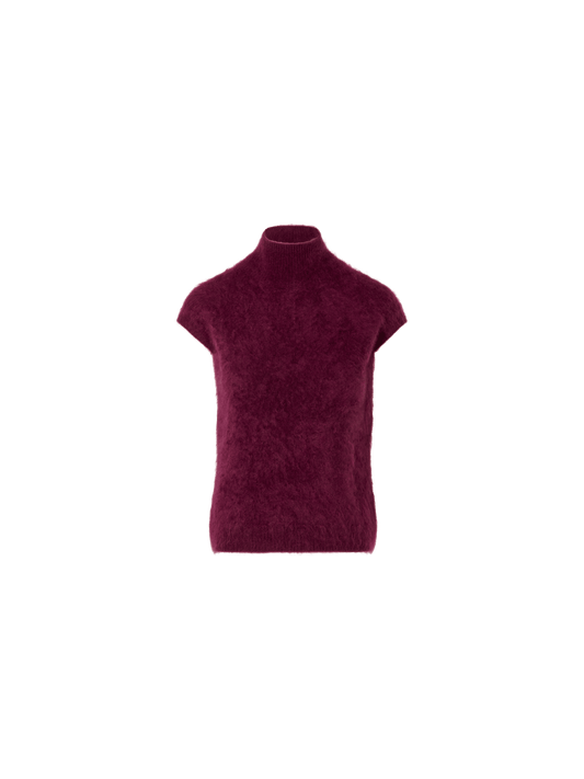 Designer Cloud Cashmere Mock Neck Top - red