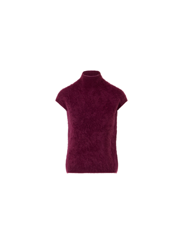 Designer Cloud Cashmere Mock Neck Top - red