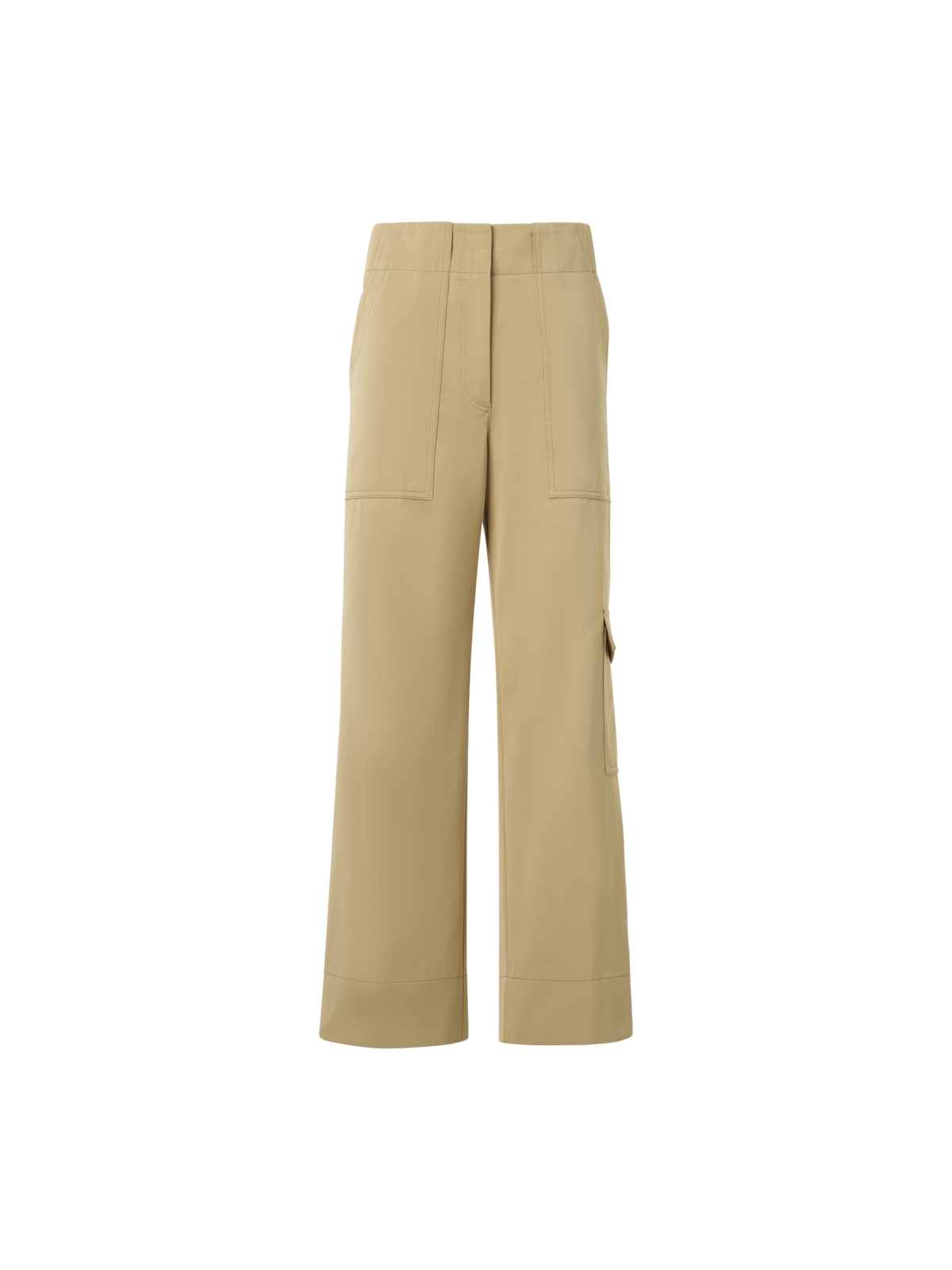 Designer Cargo Pants in Cotton Gabardine - beige