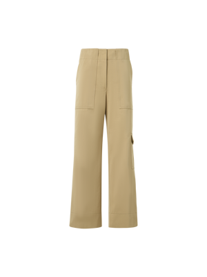 Designer Cargo Pants in Cotton Gabardine - beige