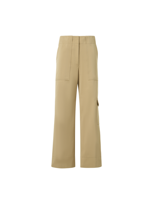 Designer Cargo Pants in Cotton Gabardine - beige