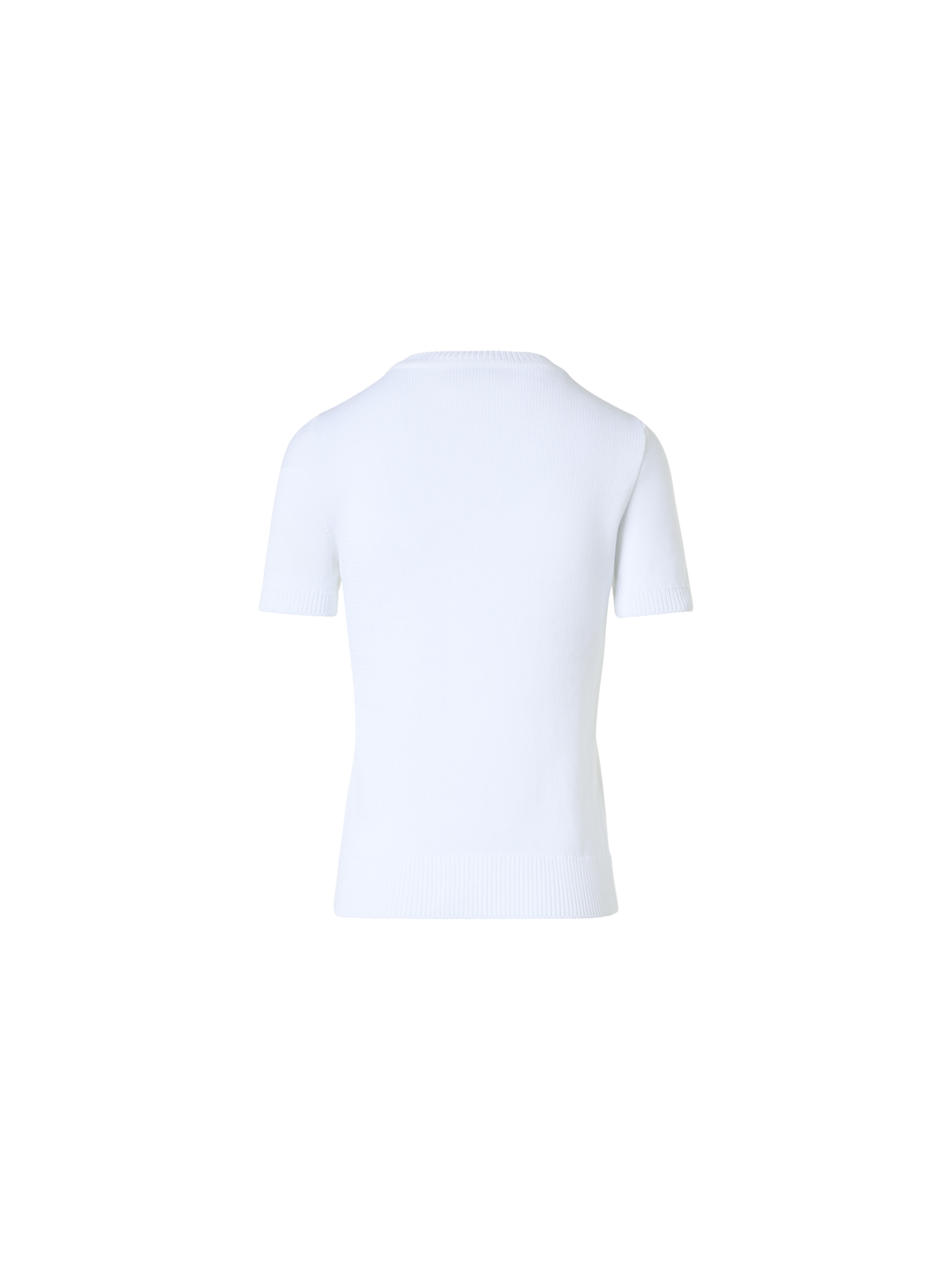 Designer Cotton Sweater with Polygon Intarsia - ecru