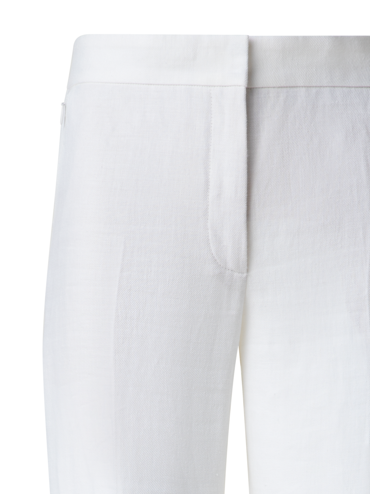 Designer Straight Linen Pants - neutral - ecru - white