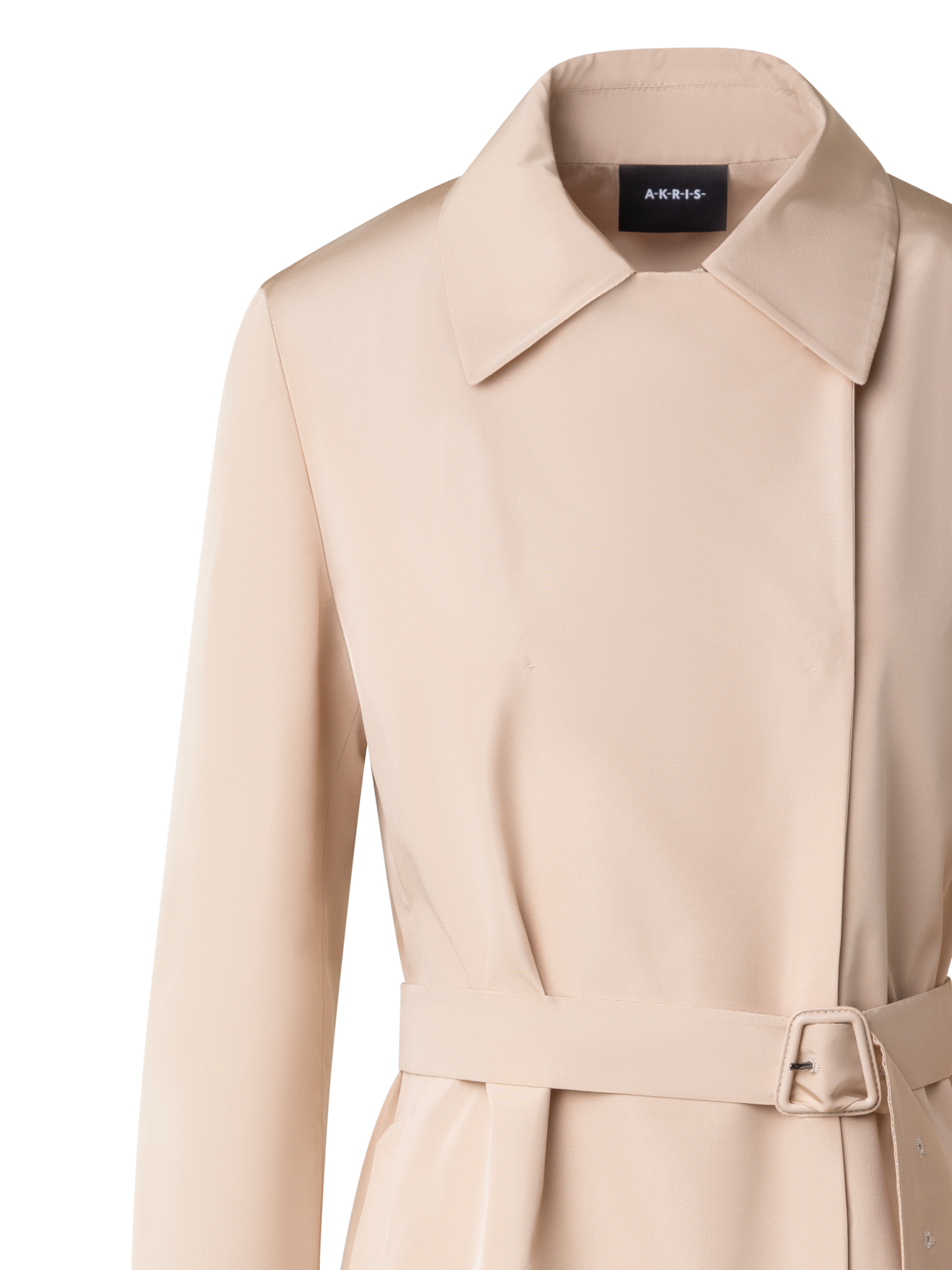 Designer Water Repellent Silk Trench Coat - neutral - beige