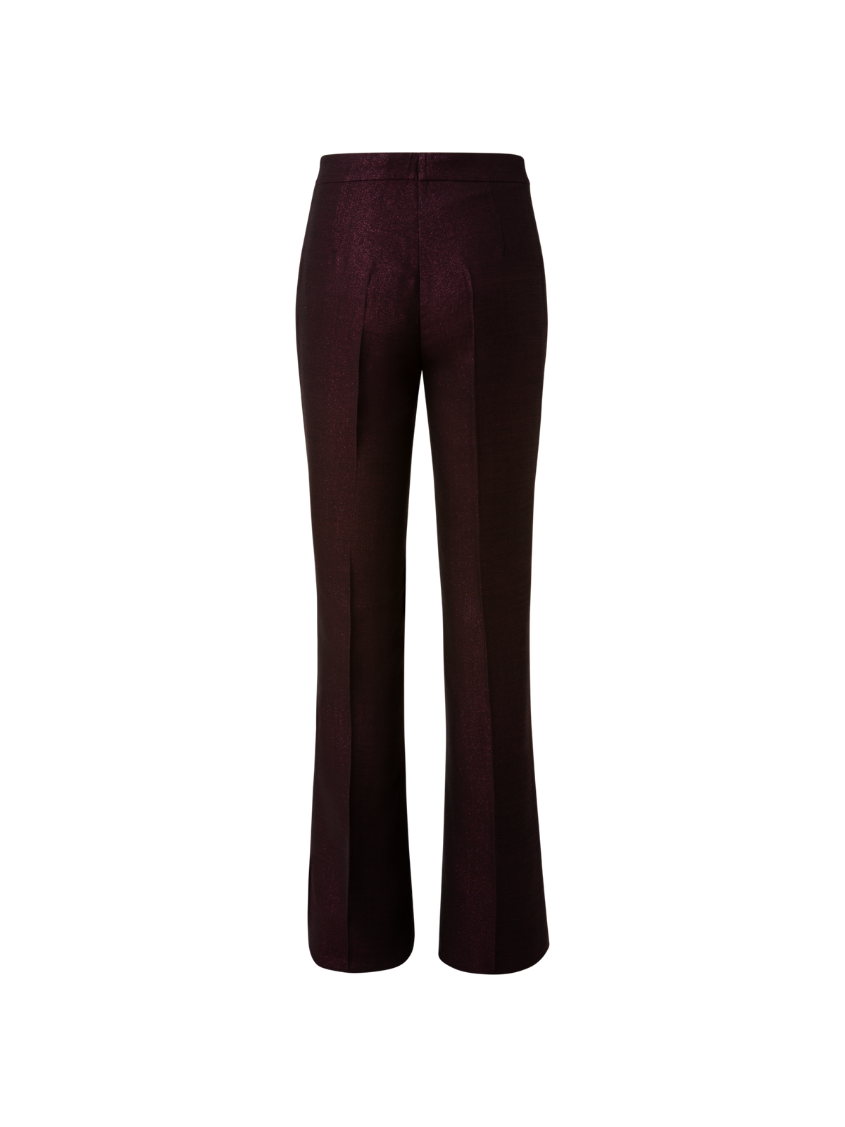 Designer Bootcut Wool Lurex Double-Face Pants - red