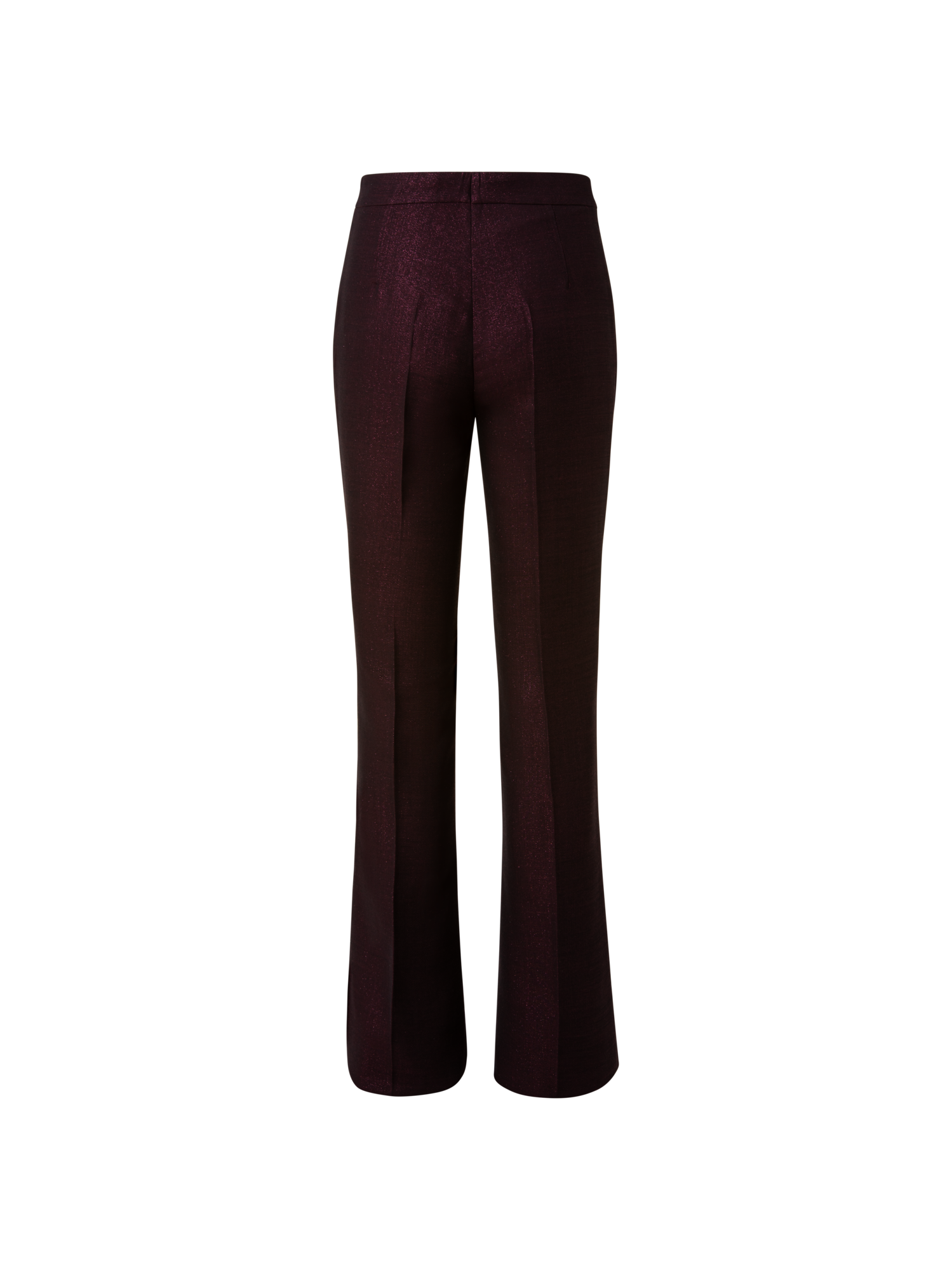 Designer Bootcut Wool Lurex Double-Face Pants - red
