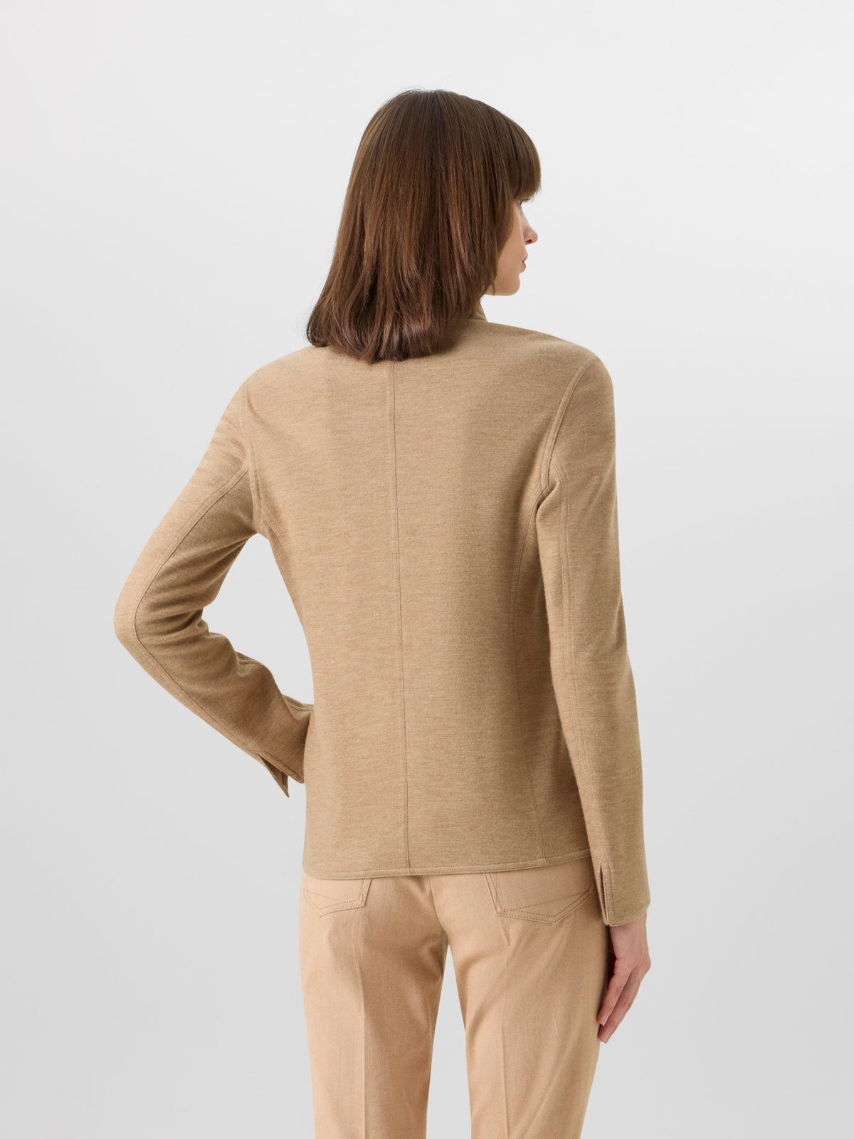 Designer Lima Short Jacket in Cashmere-Jersey - brown #editorial