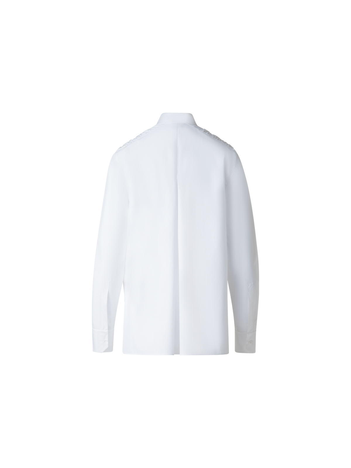 Designer Cotton Blouse with Gathered Shoulder Detail - neutral - white