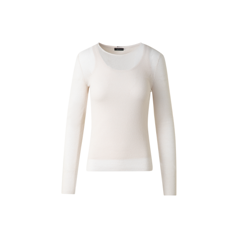 Double Layered Knit Sweater in Sheer Cotton