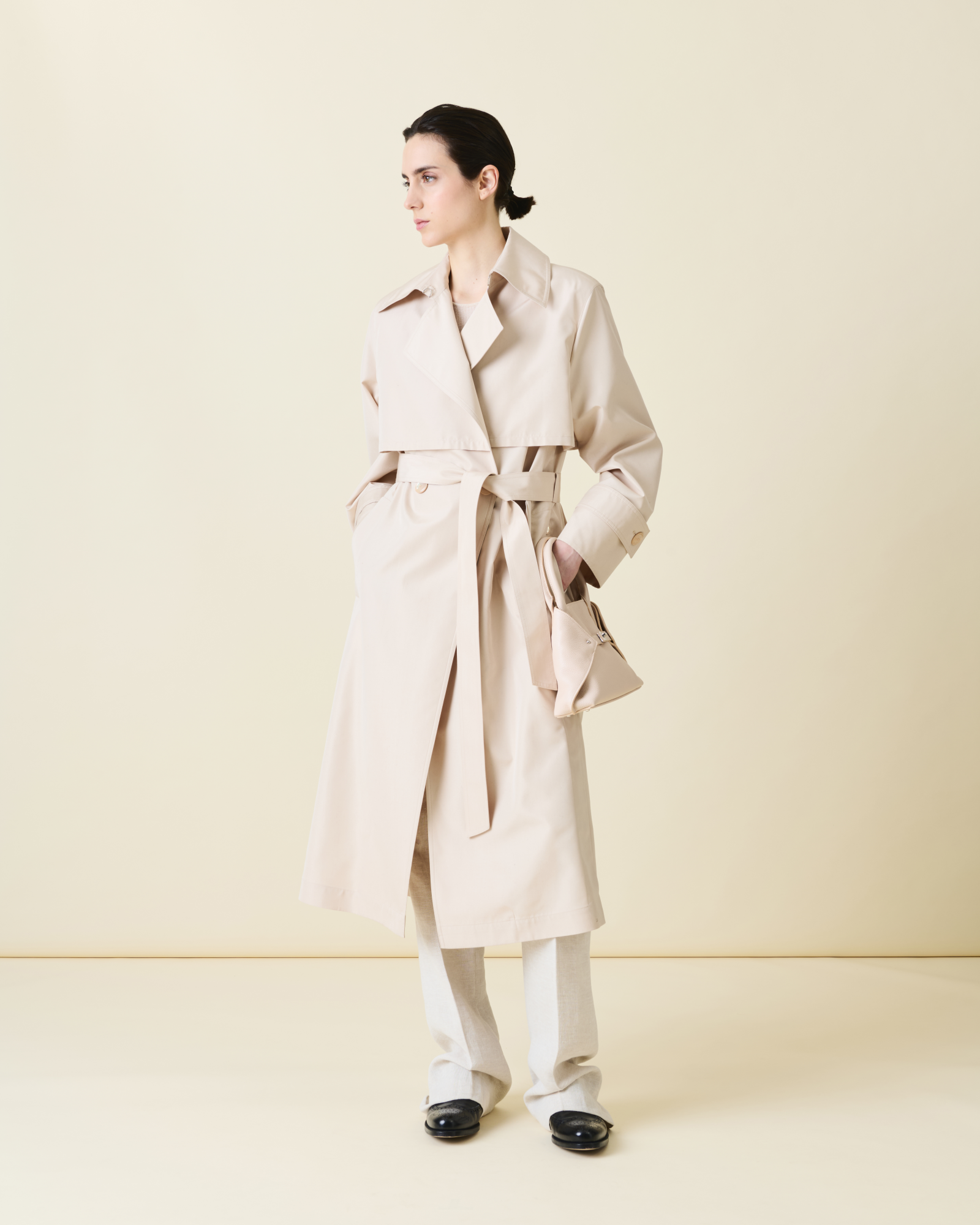 Designer Straight Linen Double-Face Pants - neutral - grey - beige 