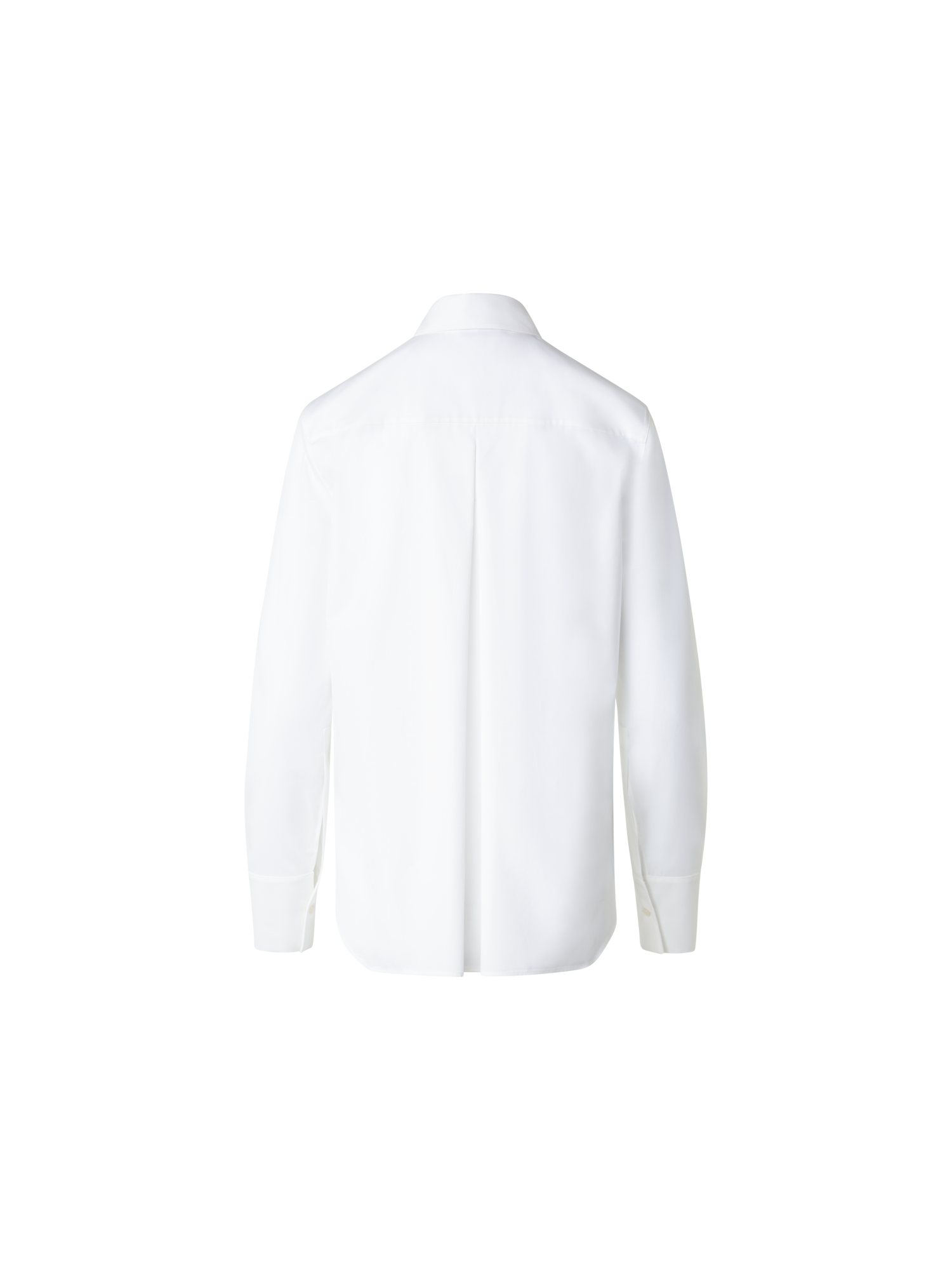 Designer Cotton Poplin Blouse with Lace Front - ecru - white