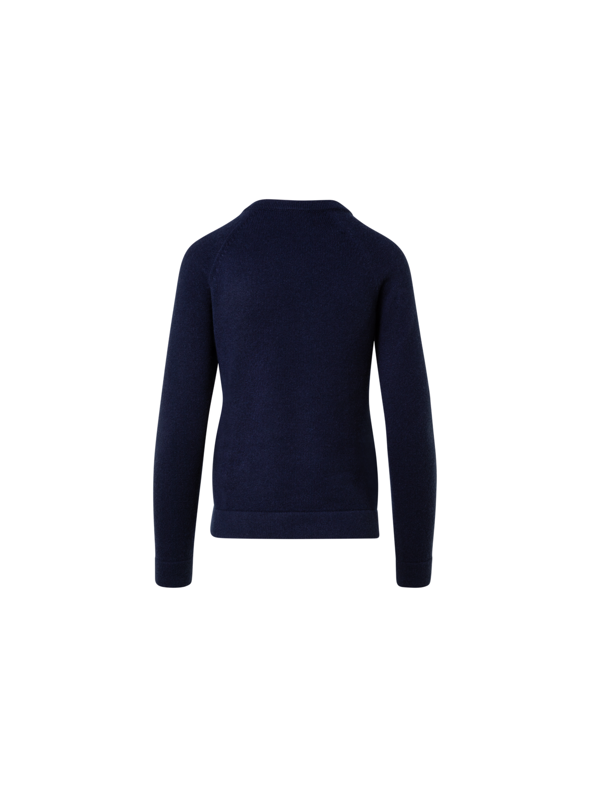Designer 100% Cashmere Two-Tone Knit Sweater - navy - ecru - white