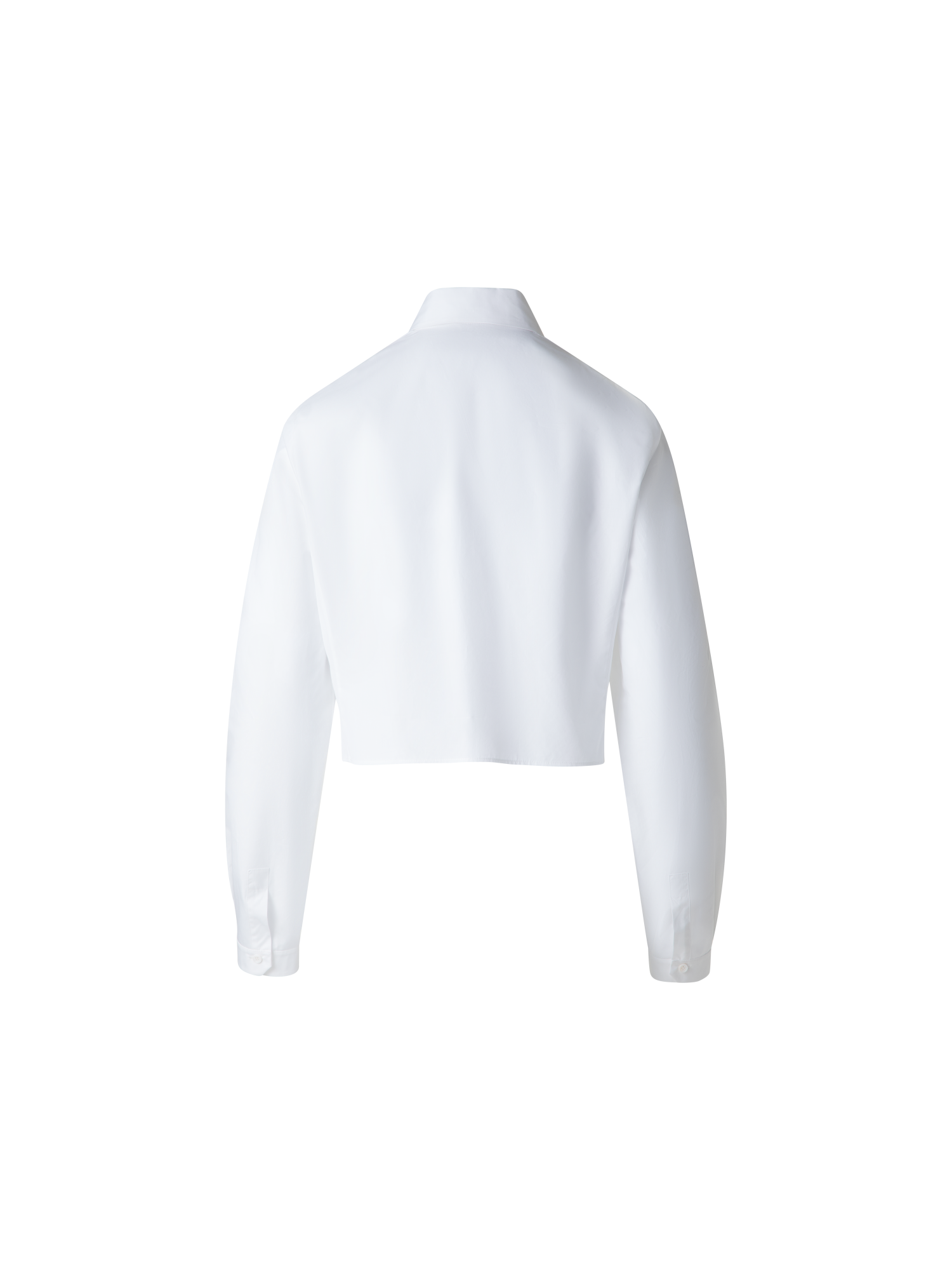 Designer Cropped Pleated Cotton Blouse - neutral - white