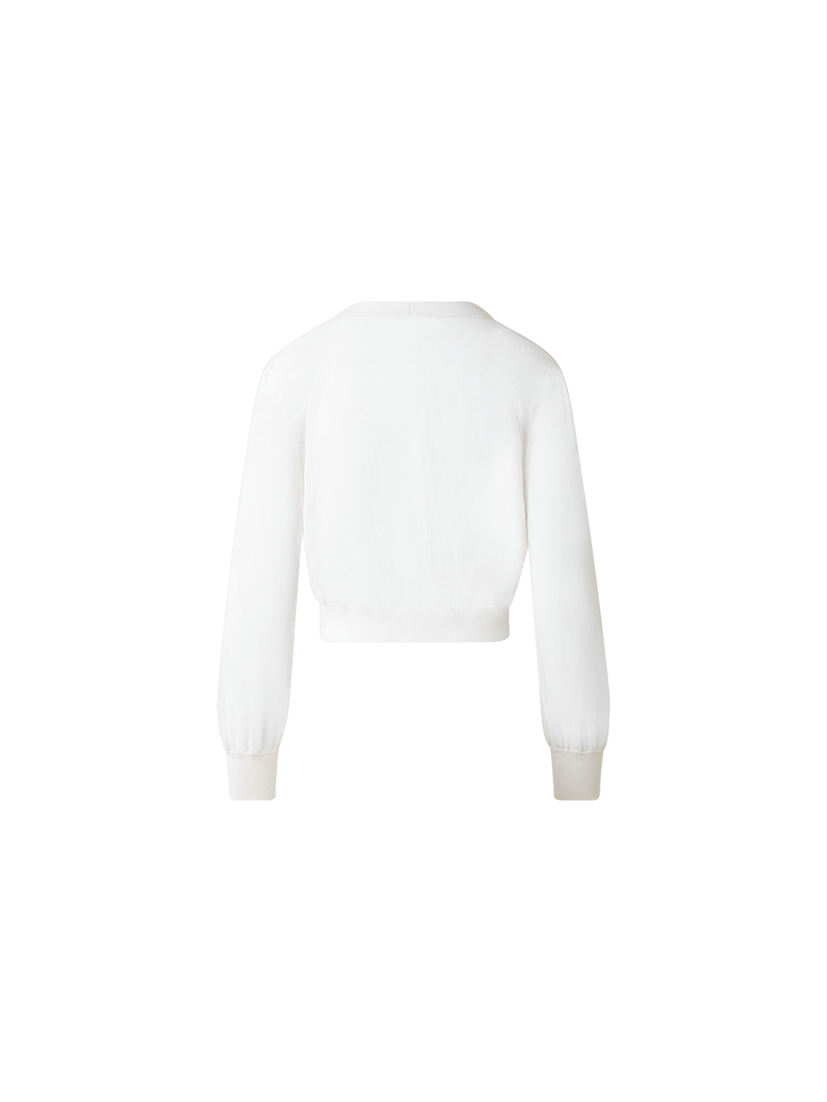 Sheer Cropped Knit Cardigan with Volume Sleeves – Akris Inc. Sheer Cropped Knit Cardigan with Volume Sleeves – Akris Inc.