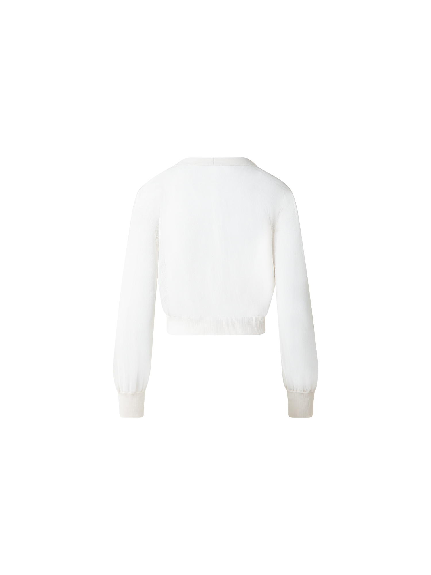 Sheer Cropped Knit Cardigan with Volume Sleeves – Akris Inc.