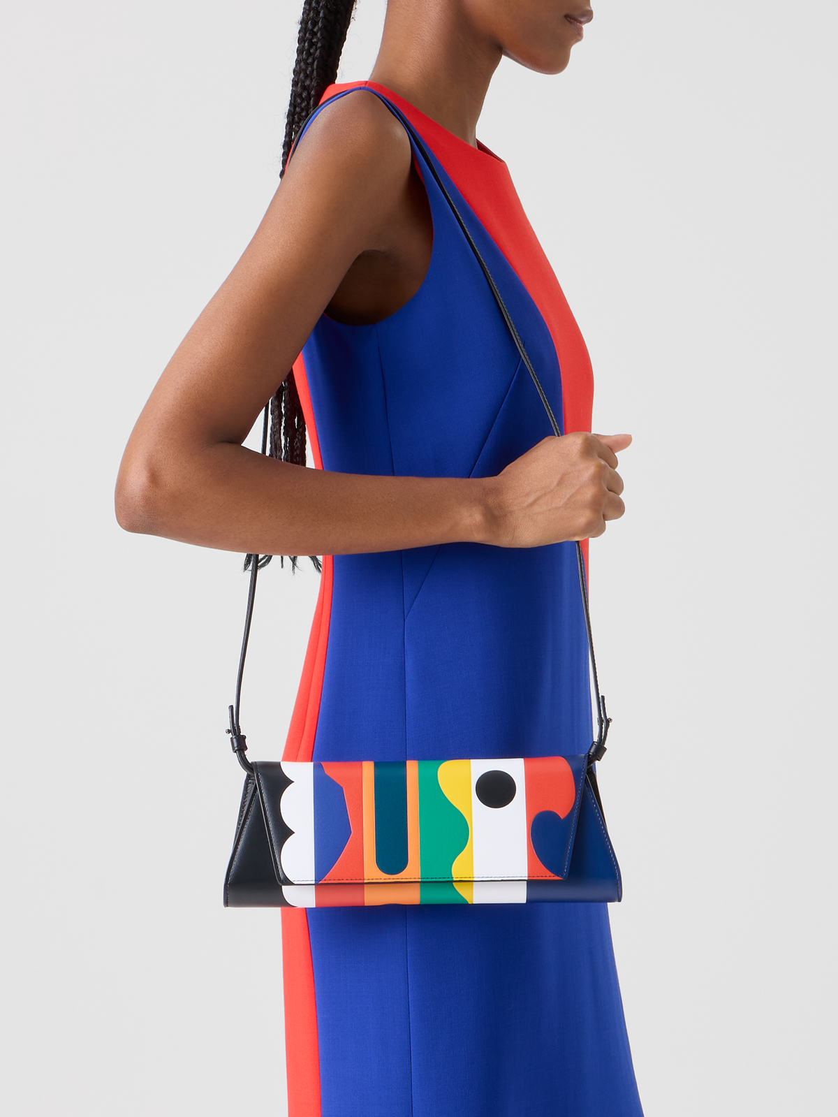 Designer Anouk Small Trapezoid Clutch - multicolor