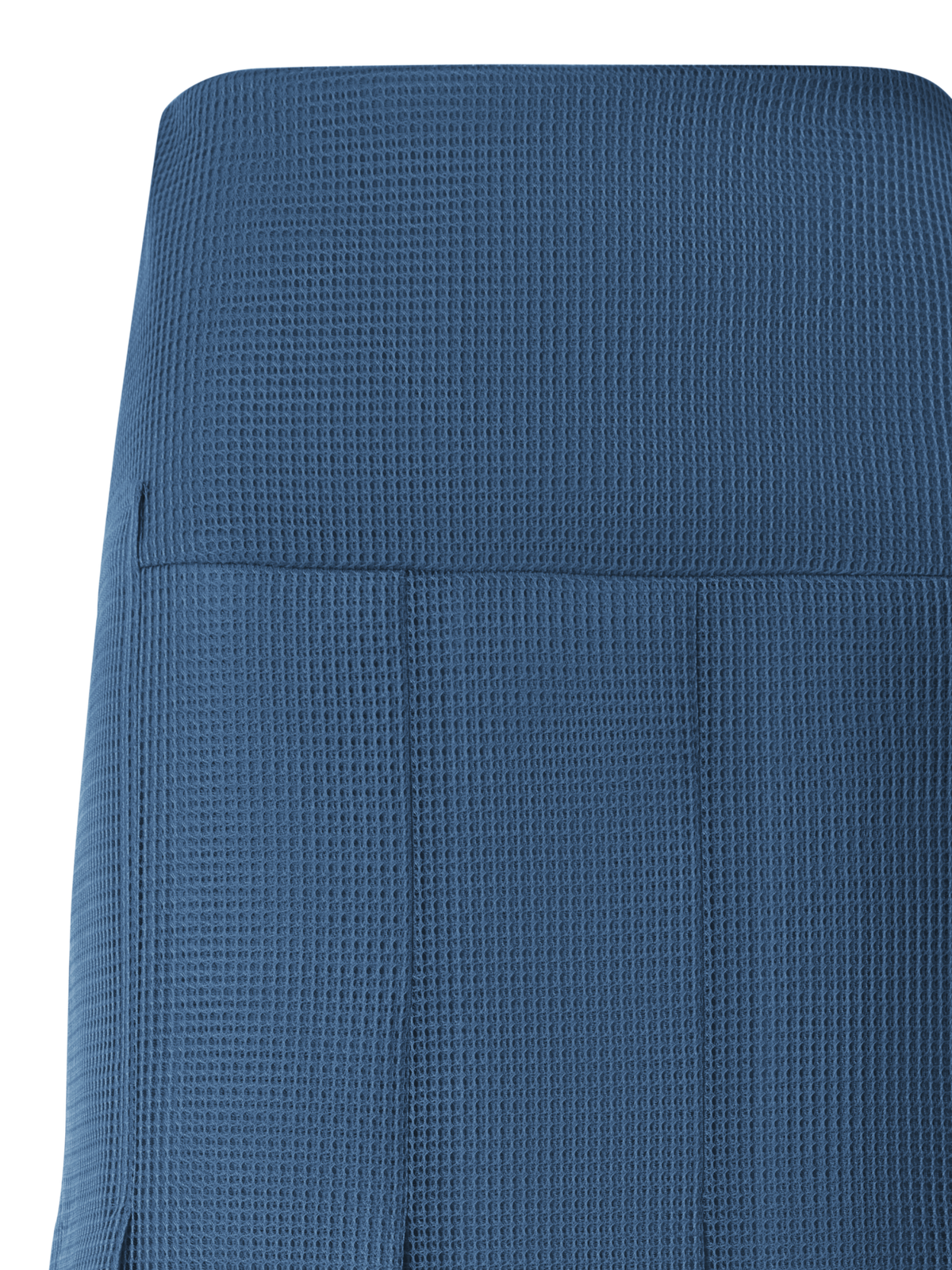 Designer Pleated Midi Skirt in Techno Grid - blue
