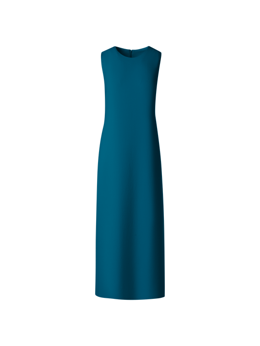 Designer Midi Sheath Dress in Wool Double-Face - green