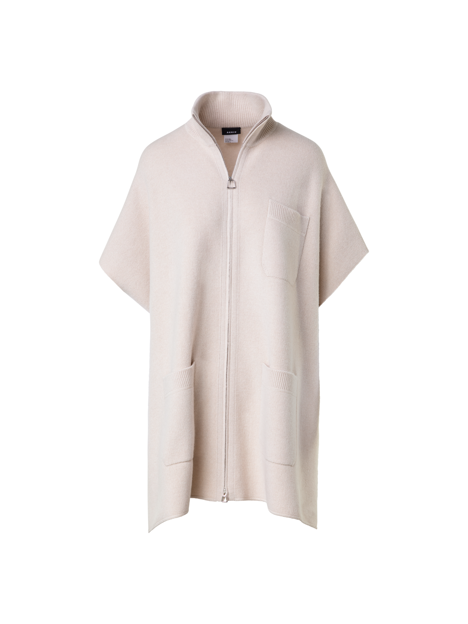 Designer Cape in 100% Cashmere Piqué - beige