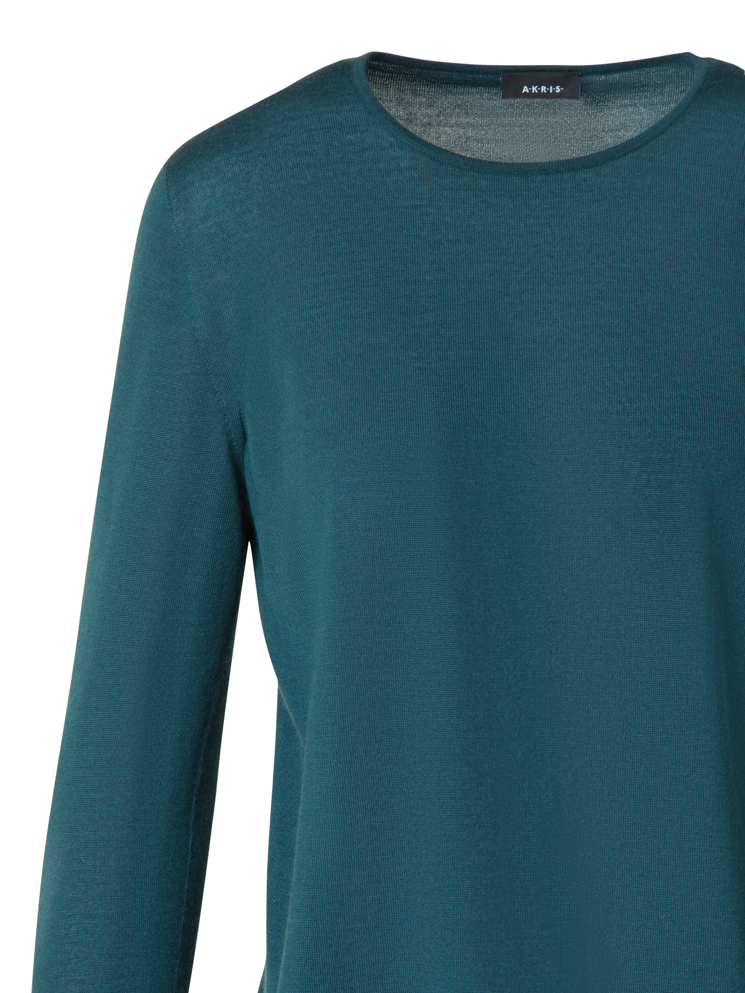 Designer Seamless Crew Neck Sweater in Cashmere Silk - green