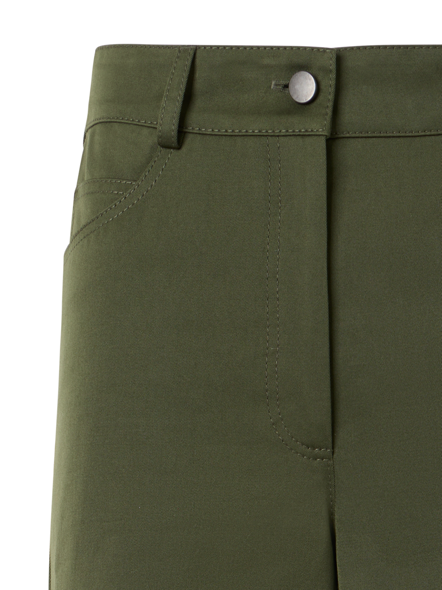 Designer Cooper Straight Wide-Leg Pants in Cotton Gabardine - green