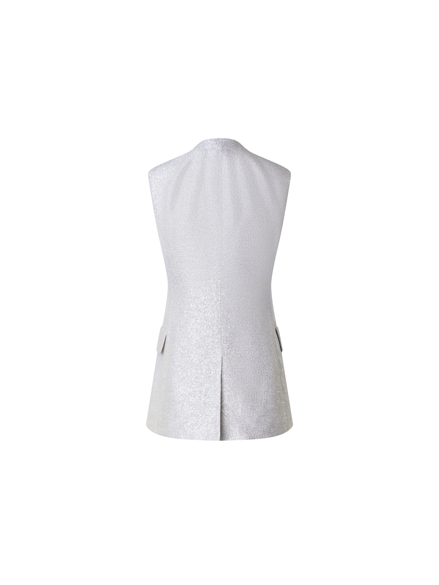 Designer Long Linen Blend Gilet with Sequins - grey