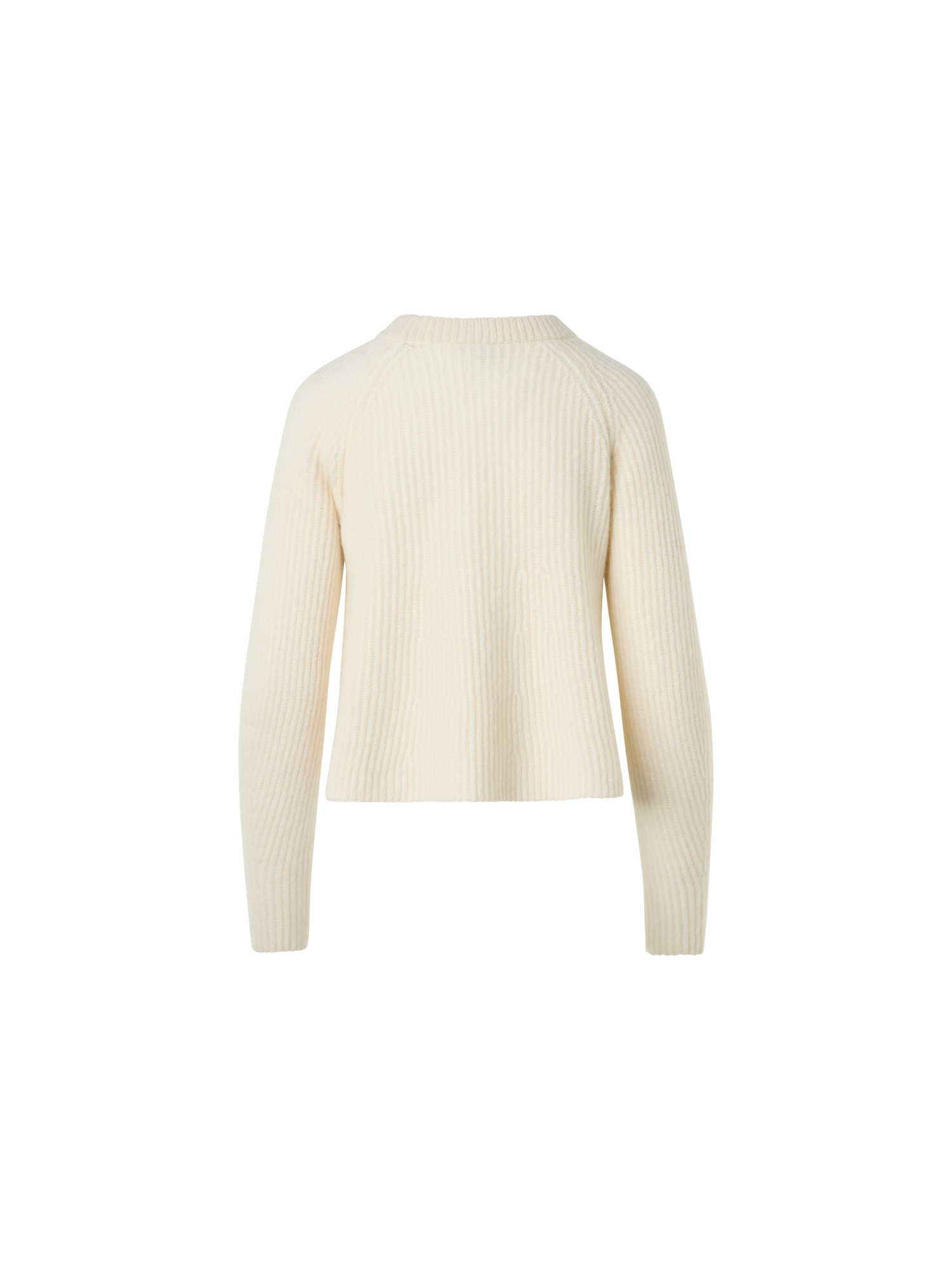 Designer Cashmere-Silk Ribbed Sweater - ecru
