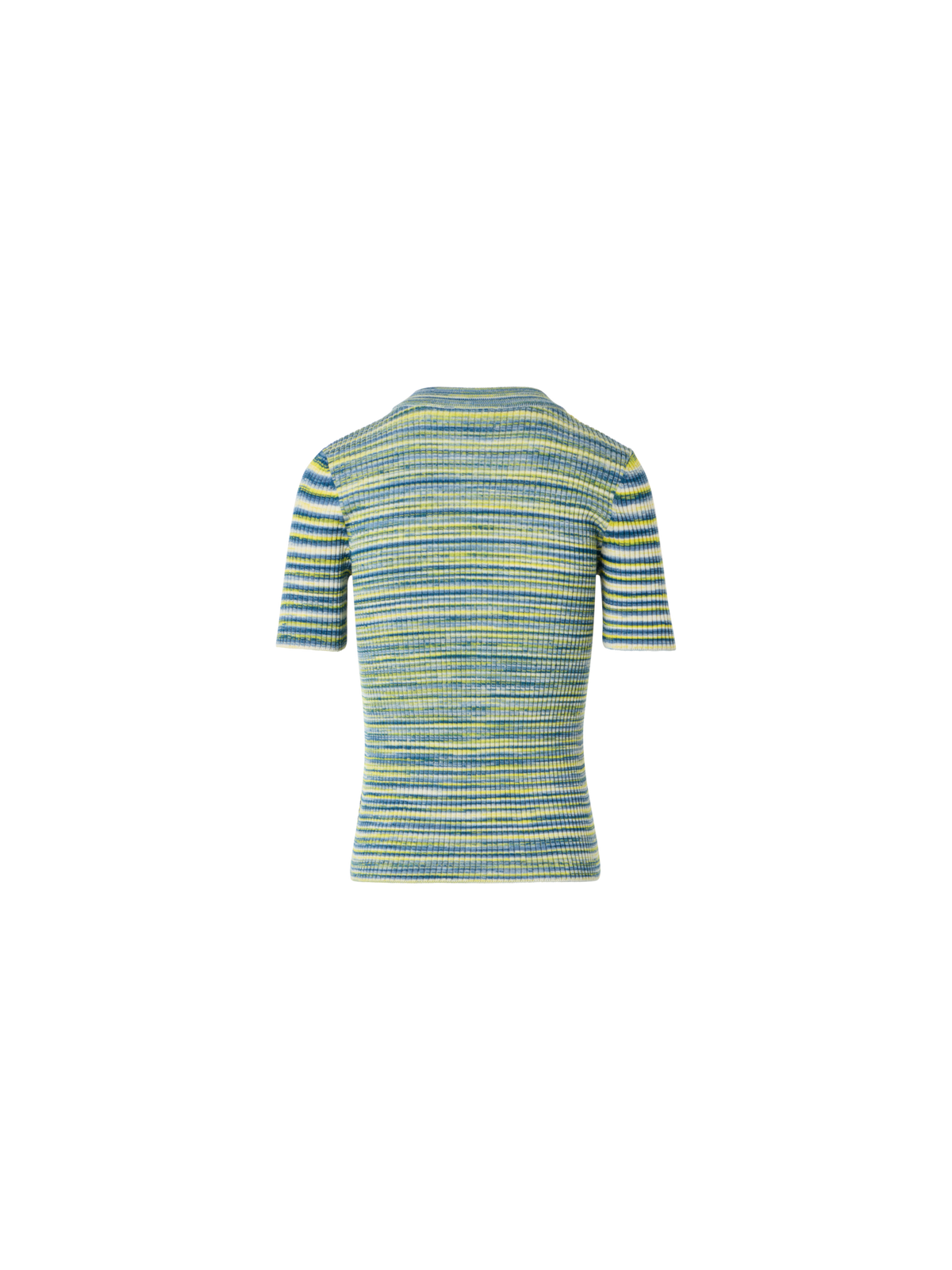 Designer Fitted Space-Dye Merino Rib Knit Top - multicolor