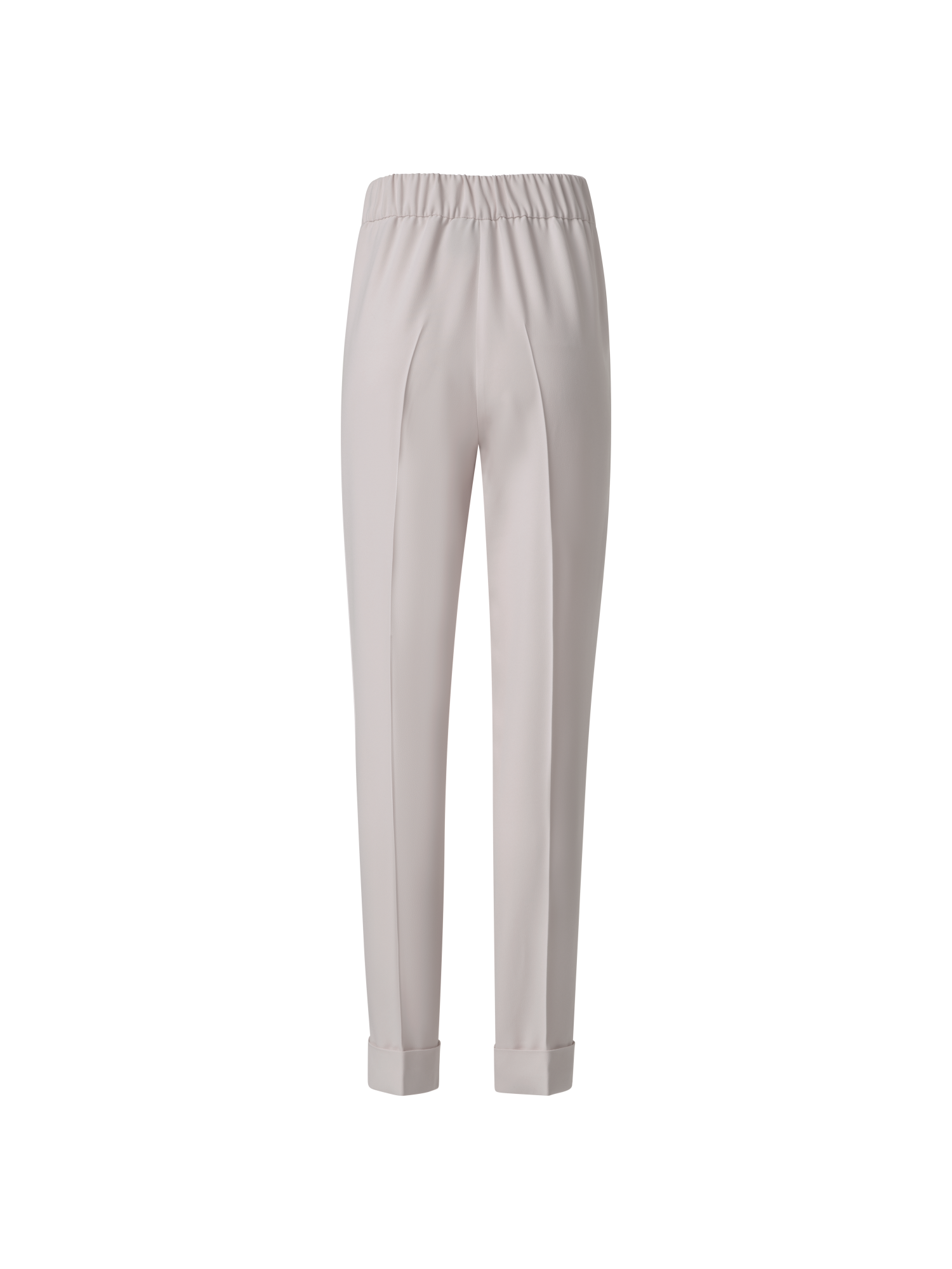 Designer Tapered Crêpe Pants with Elastic Back - neutral - grey - beige