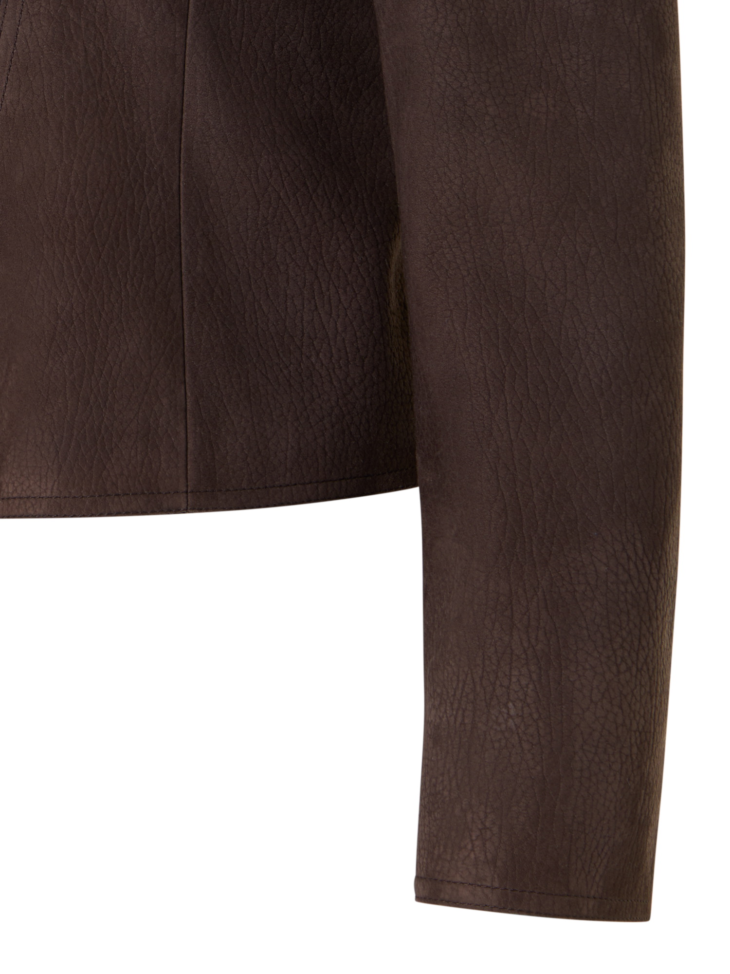 Designer Short Motorbike Jacket in Lamb Suede - brown
