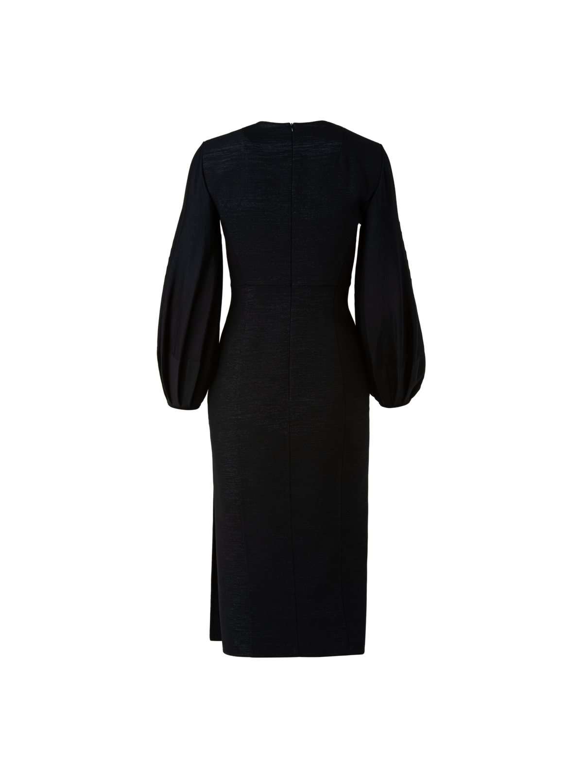 Designer Wool Lurex Double Face Knit Sleeve Dress