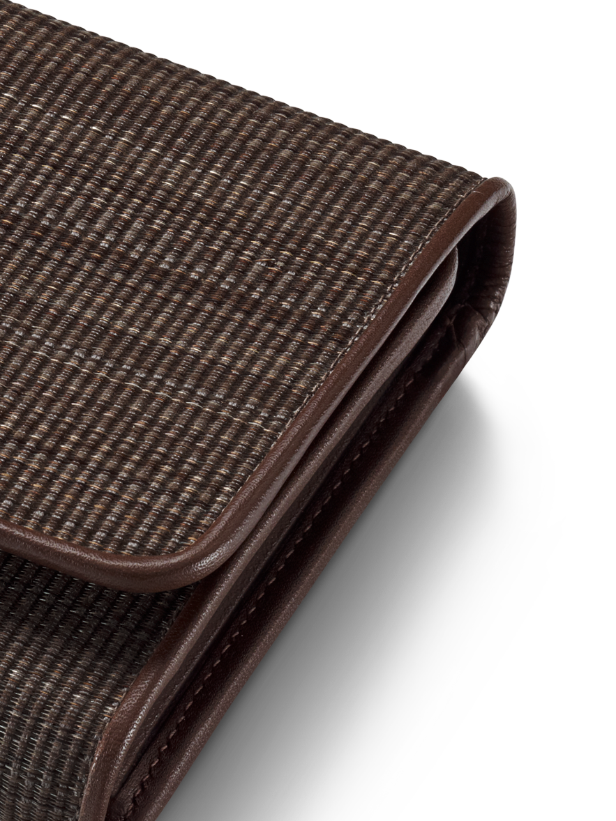 Designer Tri-Fold Wallet in Horsehair Fabric