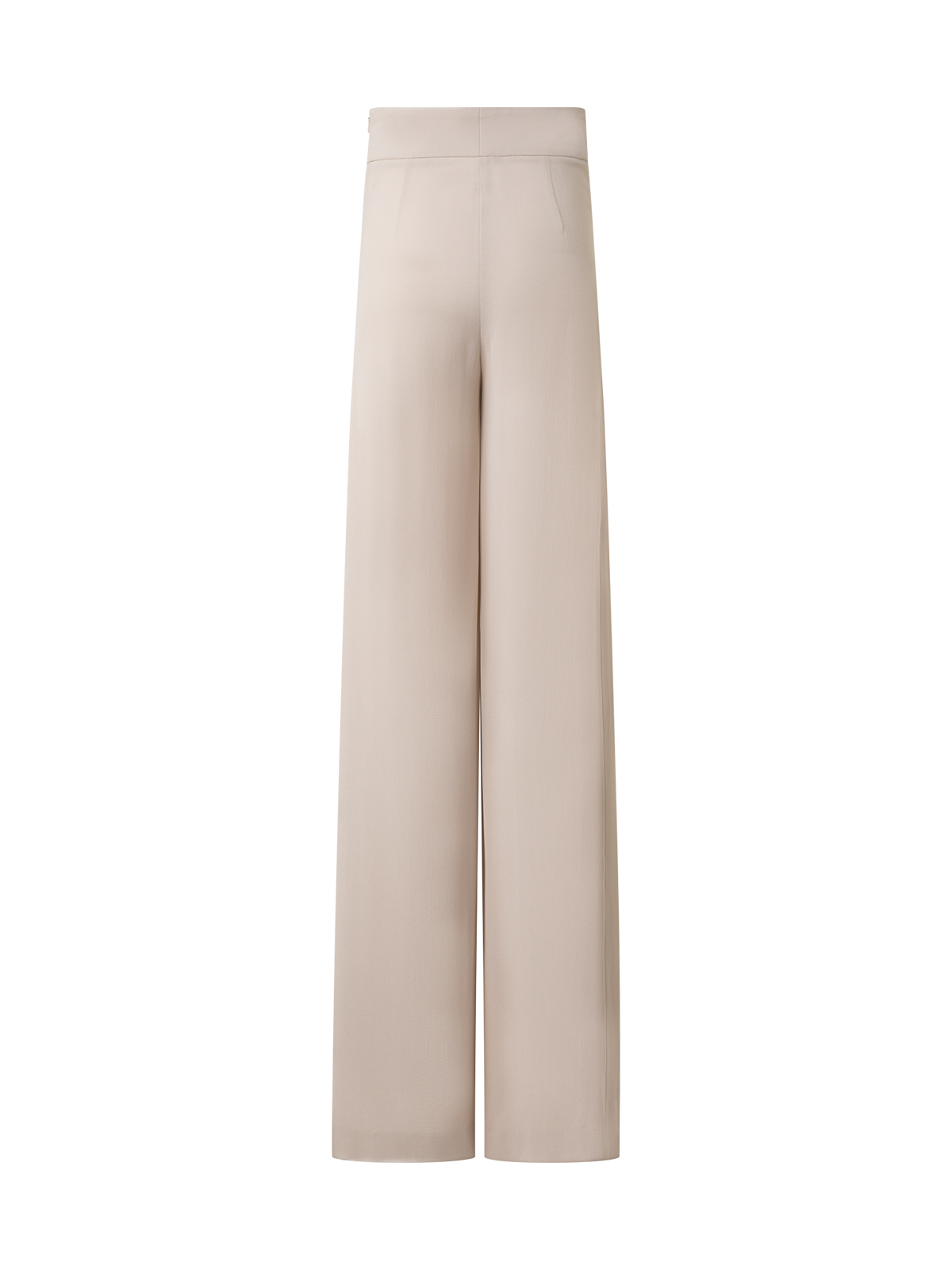 Designer Wide Silk Georgette Pants with Slits - neutral - beige