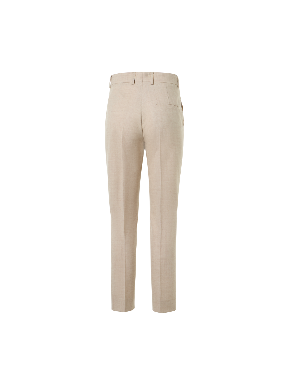 Designer Tapered Wool Stretch Flannel Ankle Pants - beige