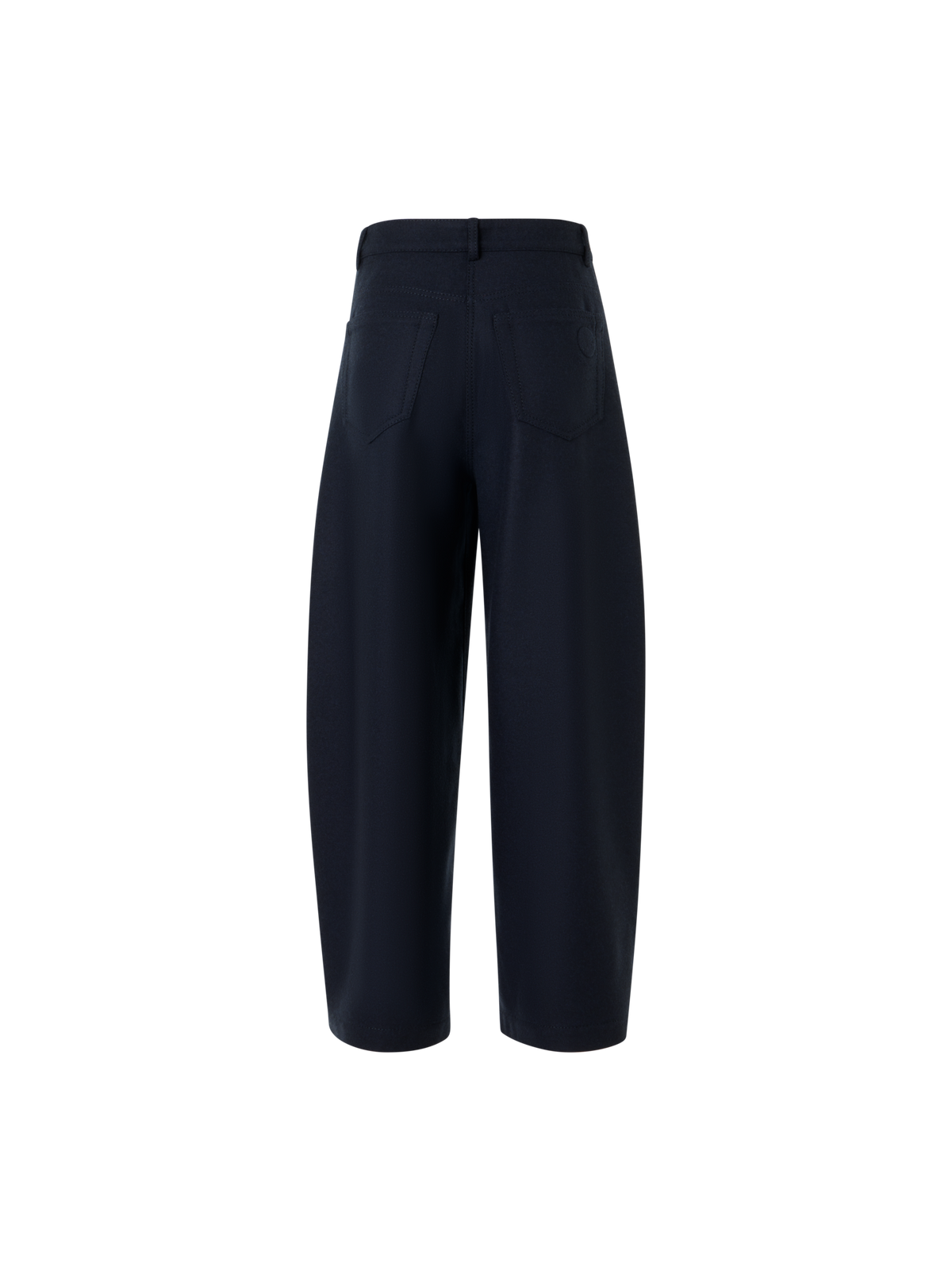 Designer Barrel Leg Pants in Heavy Wool Flannel - navy