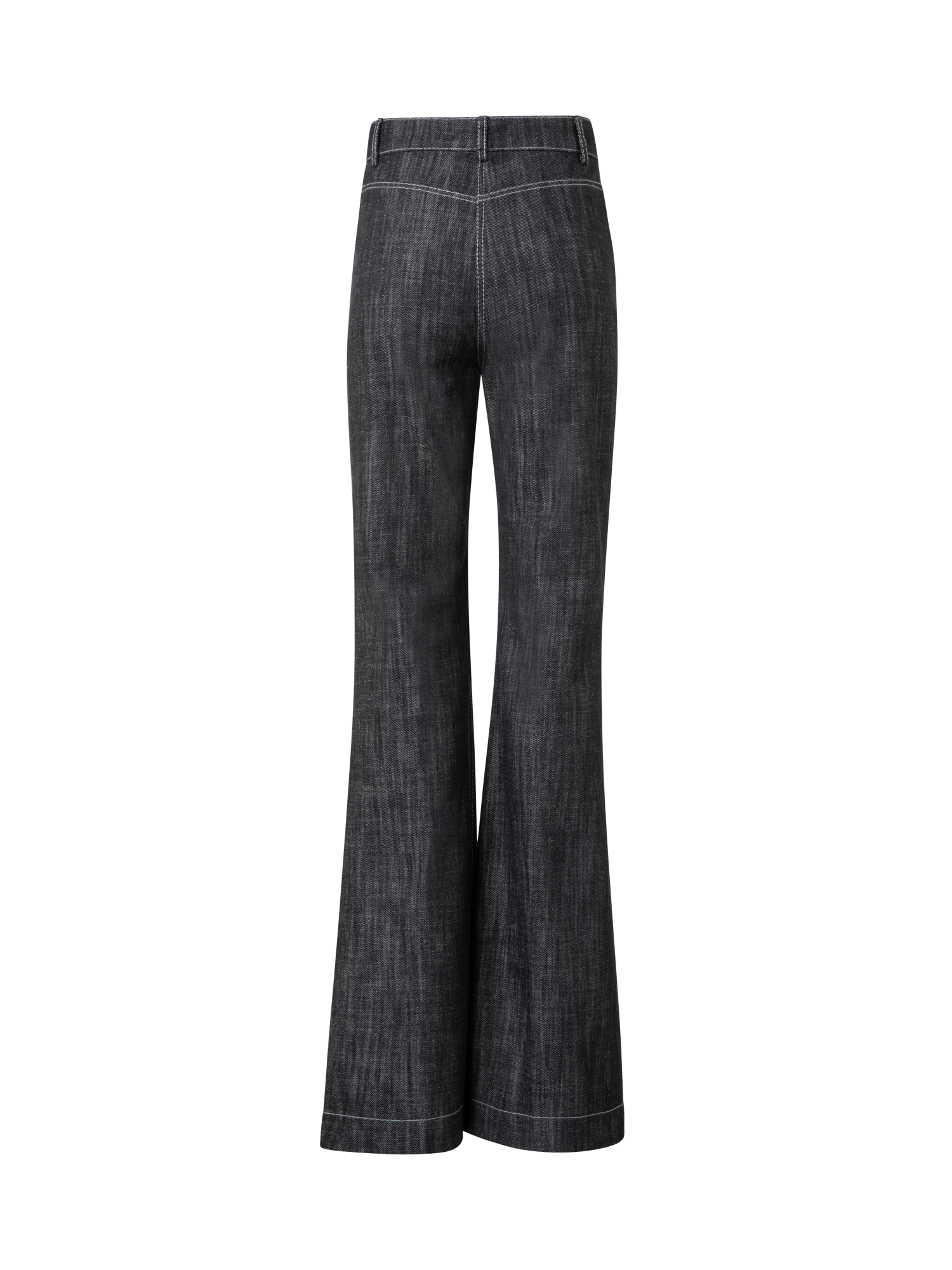 Designer Flared Cotton Denim Pants - black - navy - blue