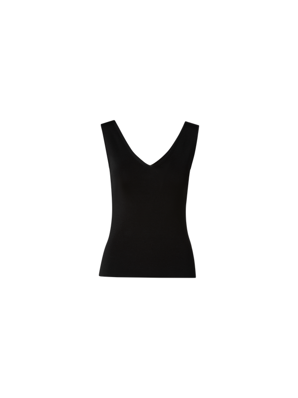 Designer Silk Stretch V-neck Tank