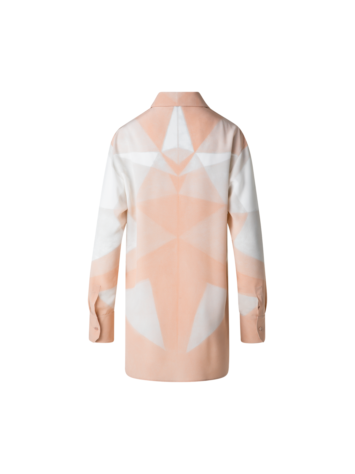 Designer Silk Tunic Blouse with Chiaroscuro Print  - pastel - multicolor - pink