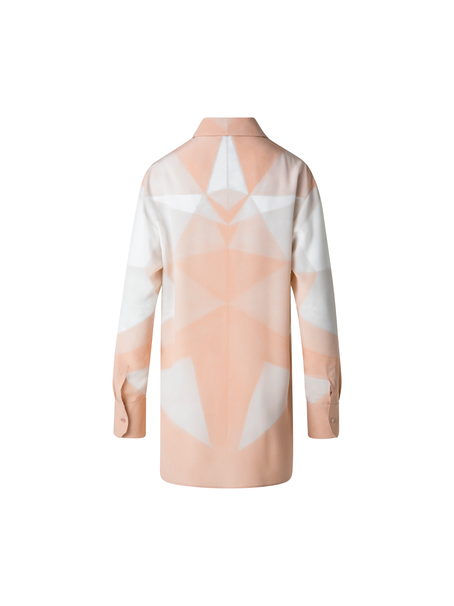 Designer Silk Tunic Blouse with Chiaroscuro Print  - pastel - multicolor - pink